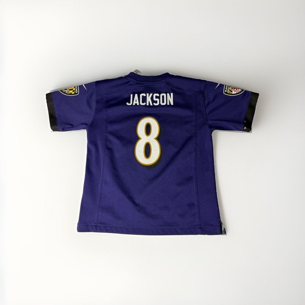 NWOT Nike Lamar Jackson Baltimore Ravens #8 Jersey Youth Small Purple NFL